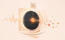 Easton editorial illustration: central impact target, white flash plane, vibration rings, floating-number tile, sound wave, particle burst