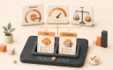 Easton editorial illustration: PRO access card, BUSINESS access card, three-axis inspection bench