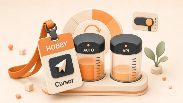 Easton editorial illustration: Hobby 通行证, AUTO 用量池, API 用量池, 升级阈值卡扣