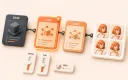Easton editorial illustration: central rounded pseudo-node chain from BASE through two LoRA modules to four matching character portrait tiles