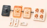 Easton editorial illustration: central rounded pseudo-node chain from BASE through two LoRA modules to four matching character portrait tiles