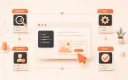 Easton editorial illustration: one browser window controlled by a central agent pointer