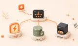 Easton editorial illustration: a central API routing hub with one inbound request token and three clearly differentiated outbound branches
