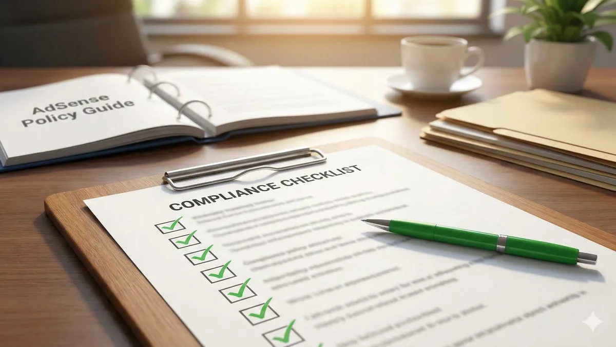 AdSense内容合规审核检查清单示意图