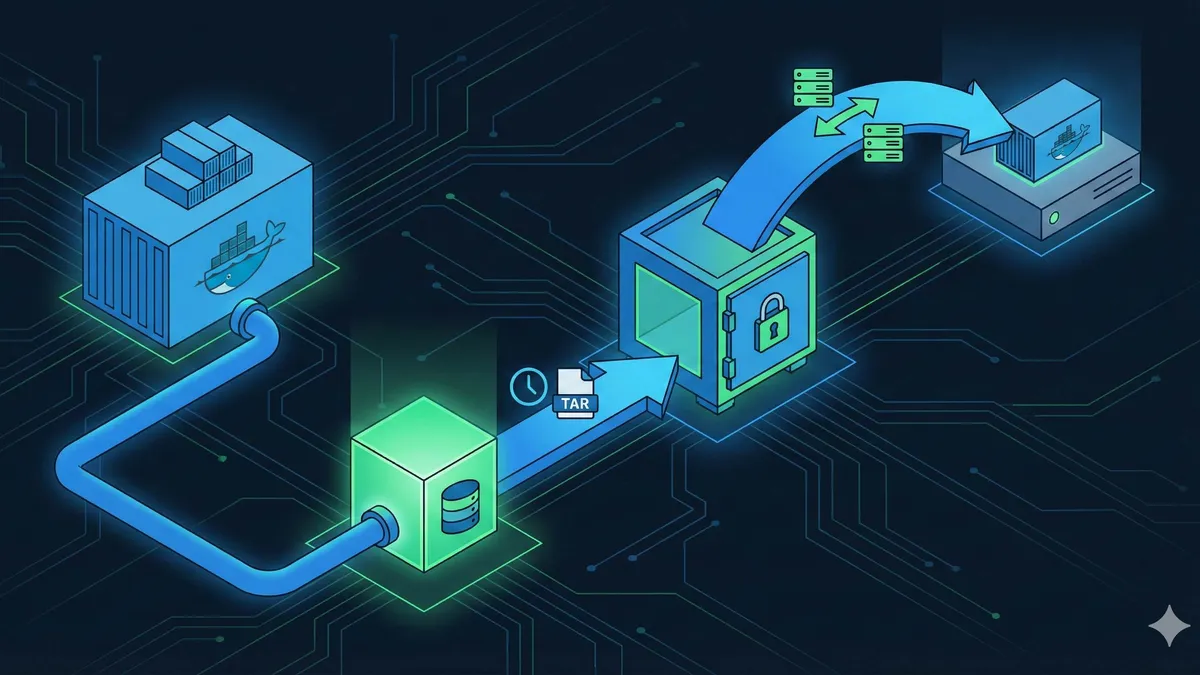 Docker数据卷备份与迁移示意图