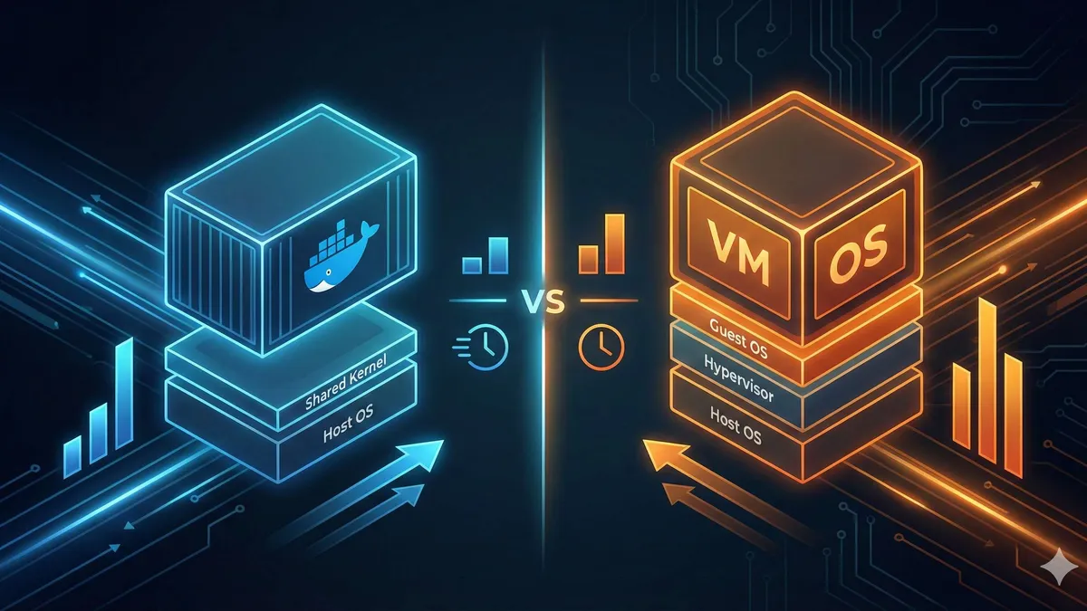 Docker容器和虚拟机对比示意图