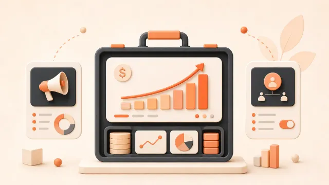 Easton editorial illustration: monetization portfolio shelf