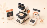 Easton editorial illustration: patch inspection microscope