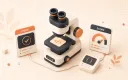 Easton editorial illustration: patch inspection microscope