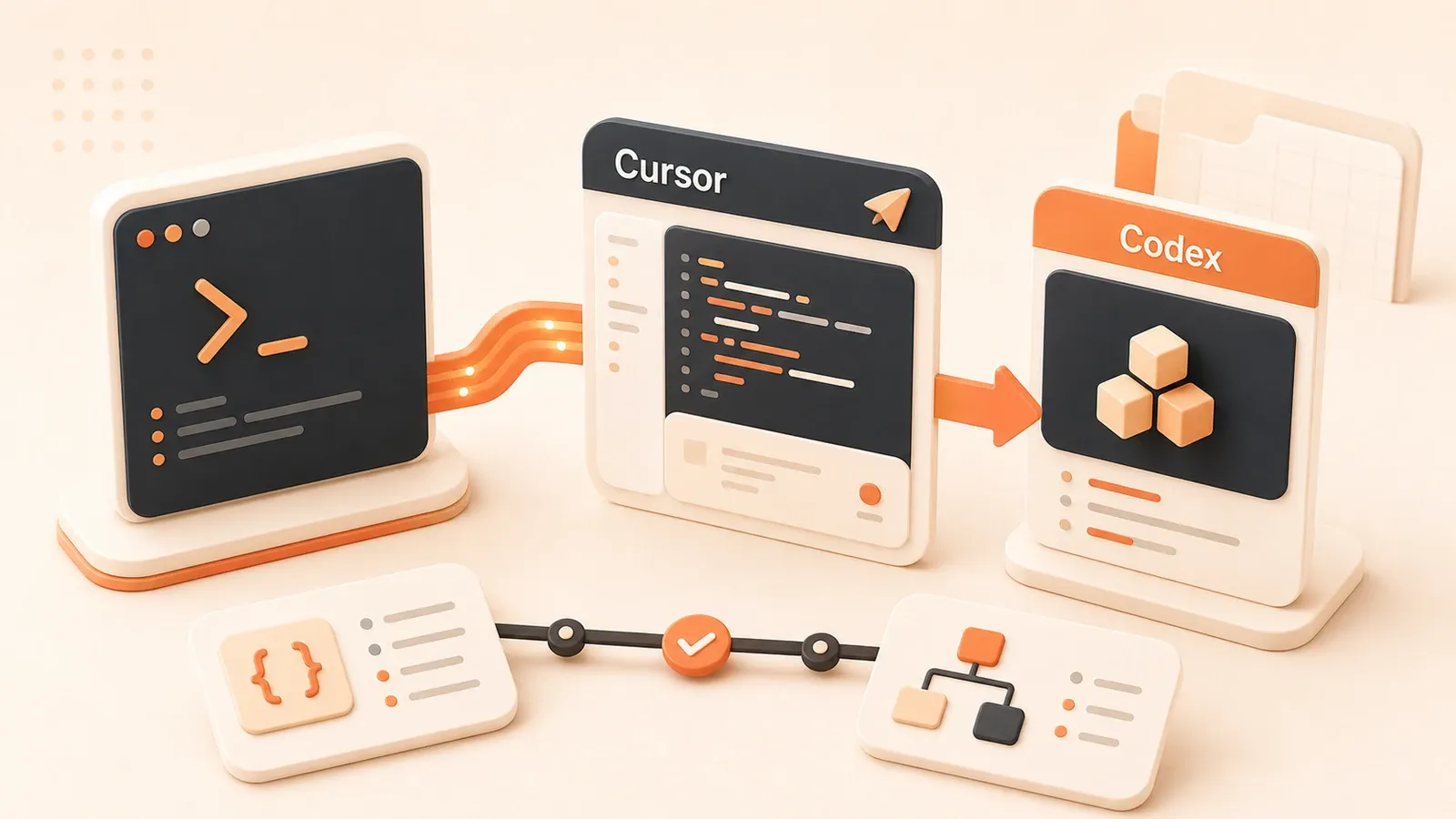 Easton editorial illustration: terminal-to-editor relay