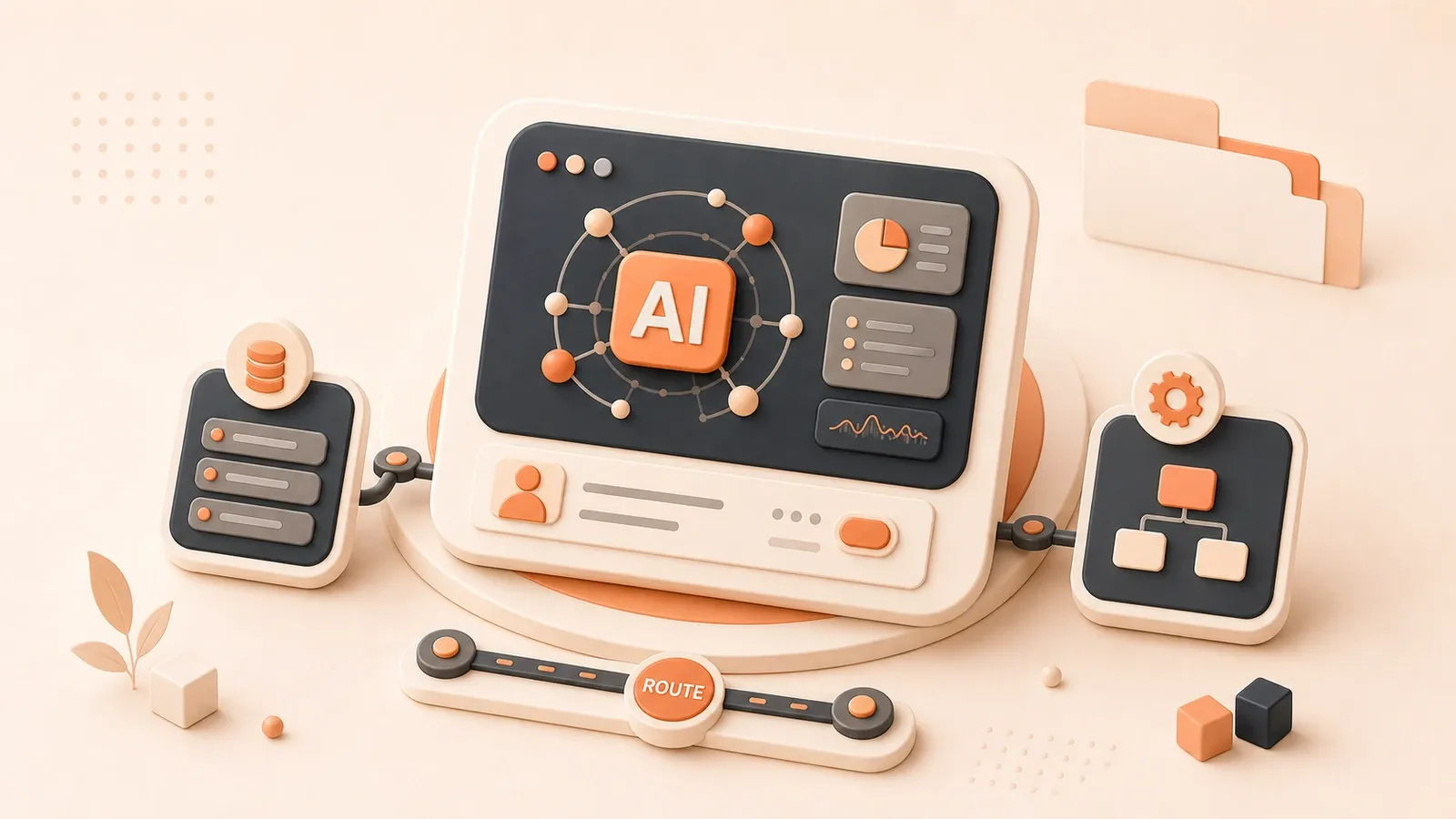 Easton editorial illustration: modular AI application workbench