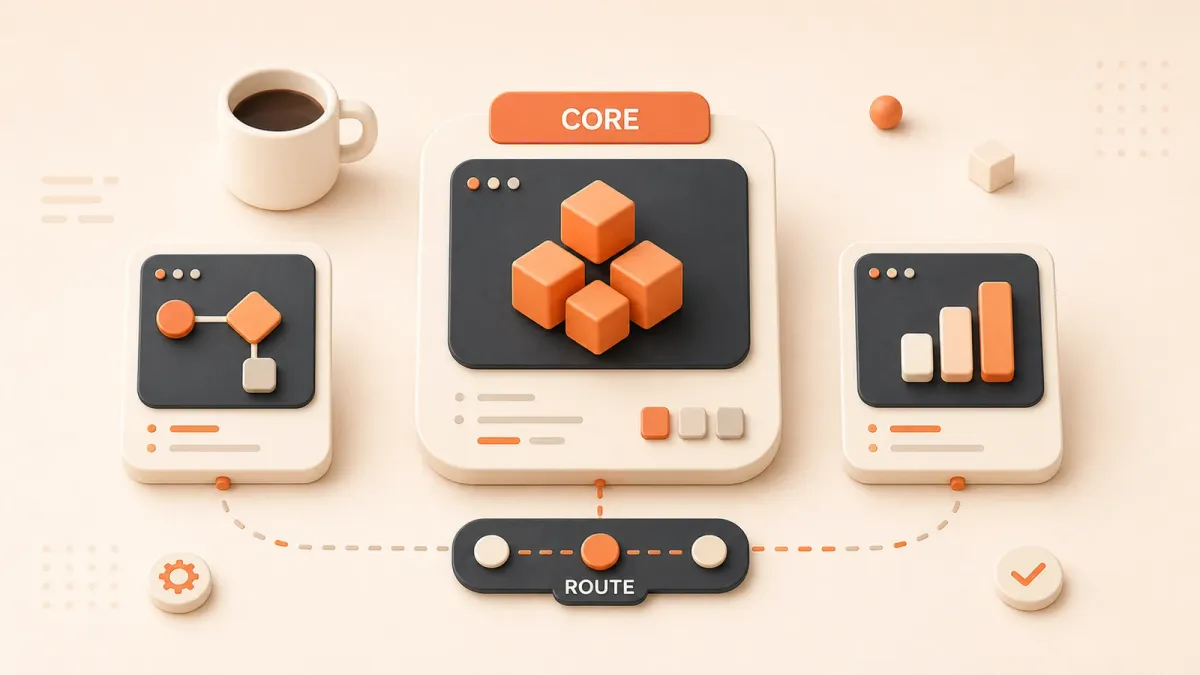 Easton editorial illustration: modular system blueprint