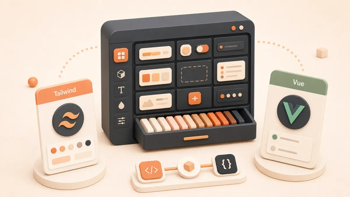 Easton editorial illustration: component token cabinet