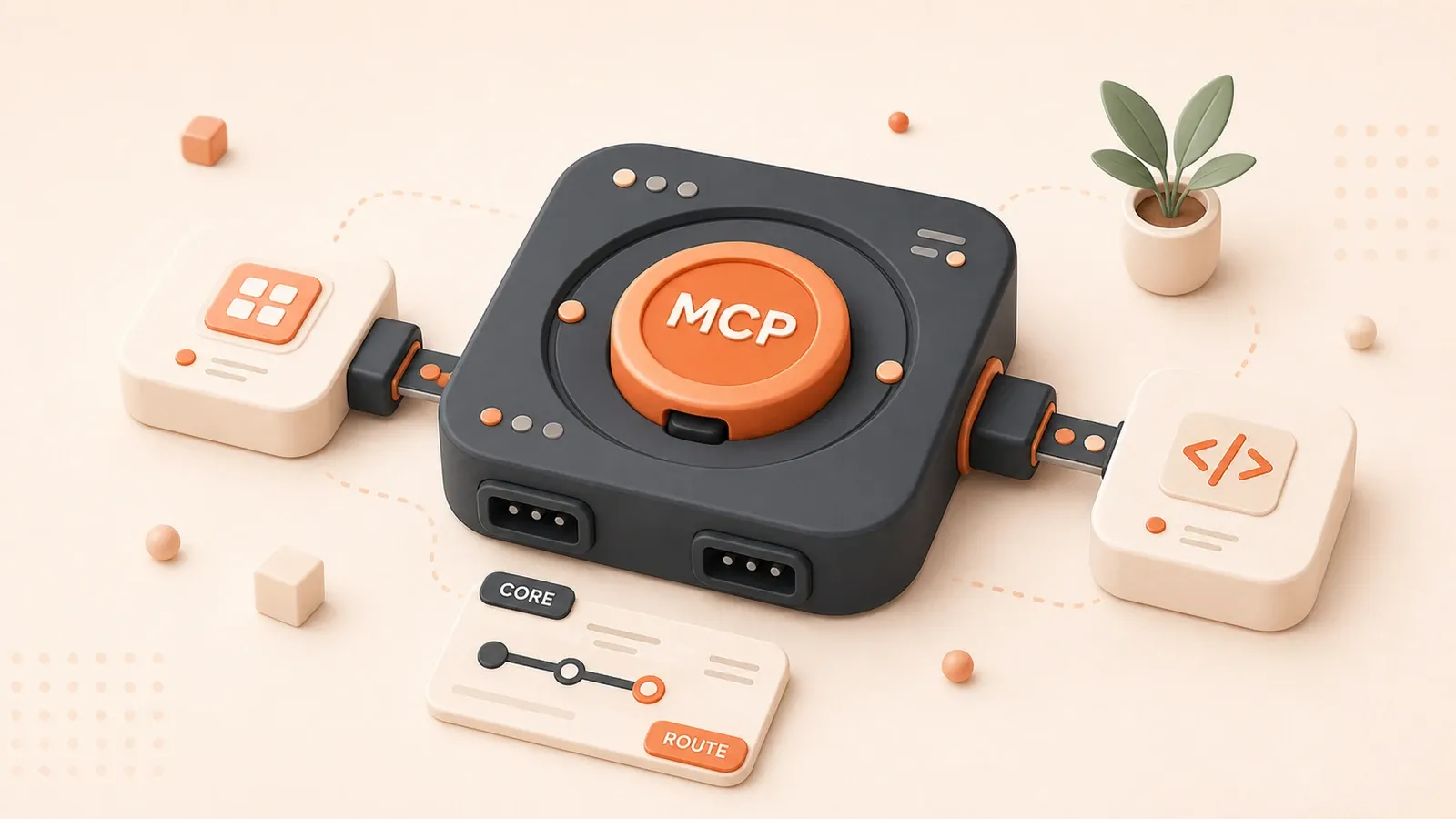 Easton editorial illustration: MCP integration socket hub