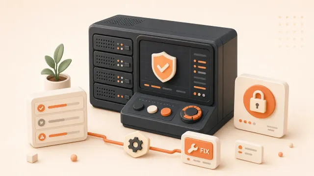 Easton editorial illustration: hardened server operations console