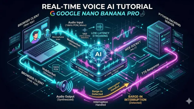 Gemini Live API实时语音交互架构图