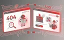 Next.js 自定义错误页面示例界面,展示404和500错误页面的优雅设计
