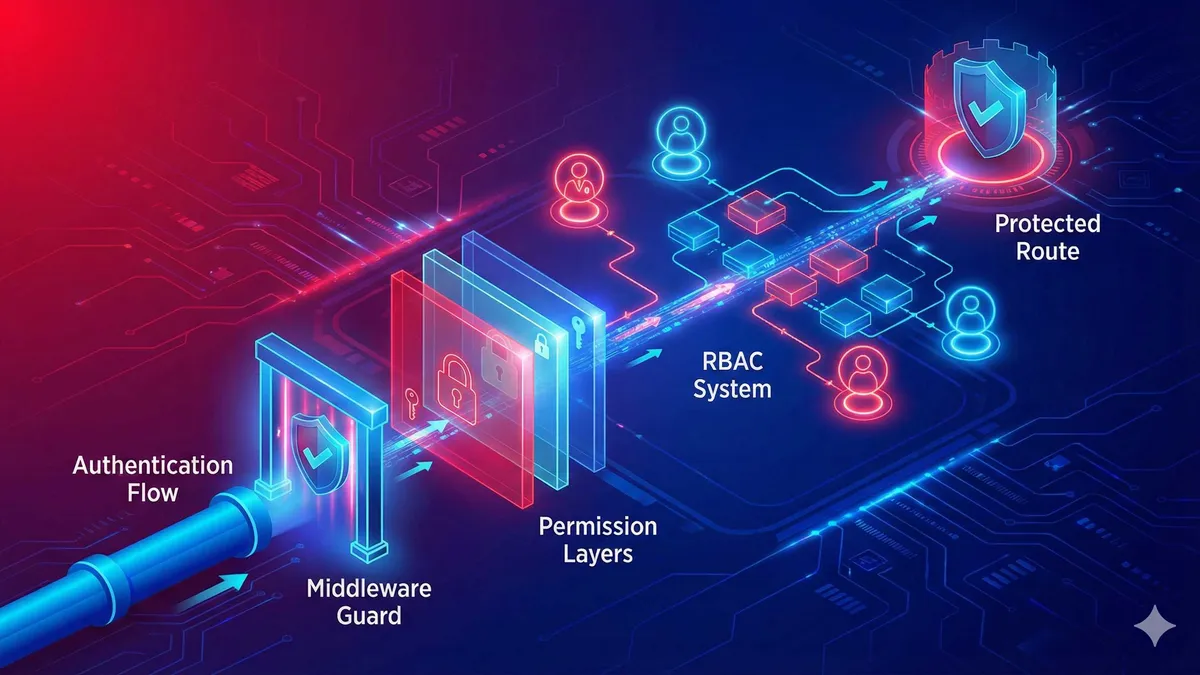 Next.js 路由保护与权限控制架构示意图