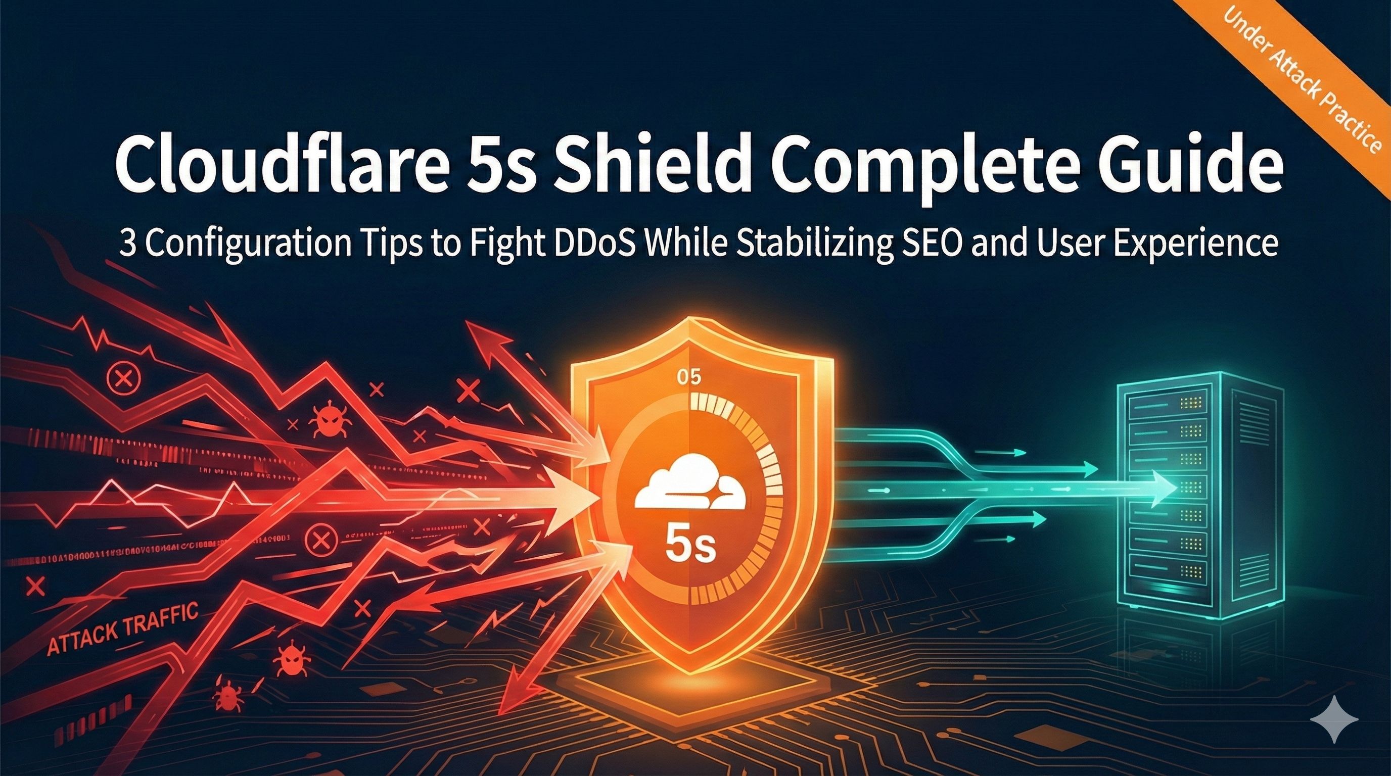 Cloudflare Under Attack Mode configuration diagram